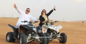 Couple Enjoying Quad Biking in Dubai