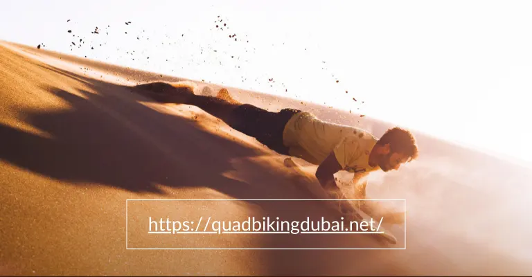 sandboarding in Dubai desert